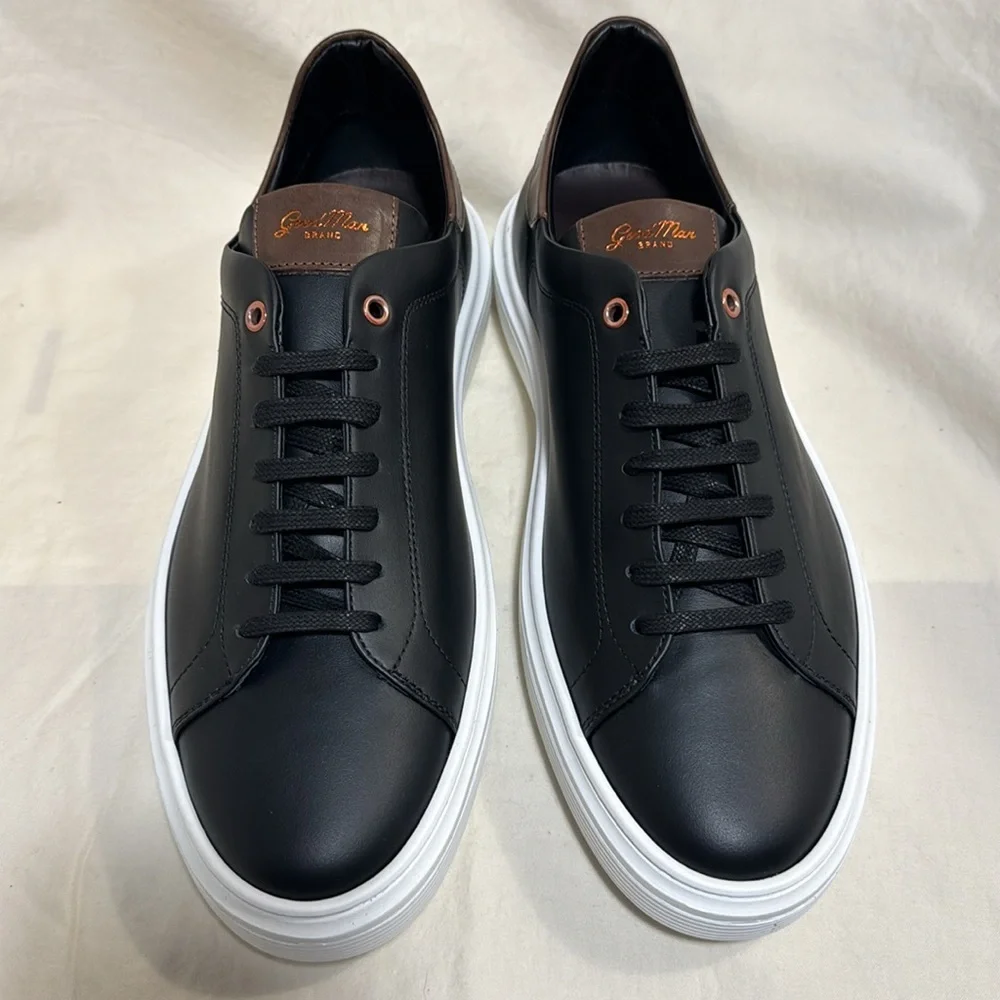 NEW Good Man Brand Legend London Black Dark Vachetta Leather Sneakers